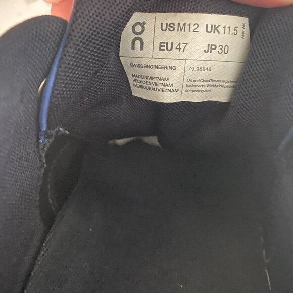 On Cloud 5 Ink Cobalt Blue Running Sneakers Men's Sz 12 79.98848 Fall Athleisure - Picture 12 of 14